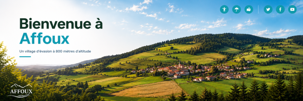 Visuel du Hero header conventionnel de la commune d'Affoux sur Facebook
