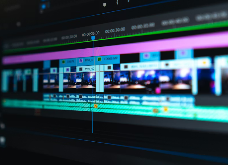 Timeline d'un projet sur un logiciel de montage vidéo